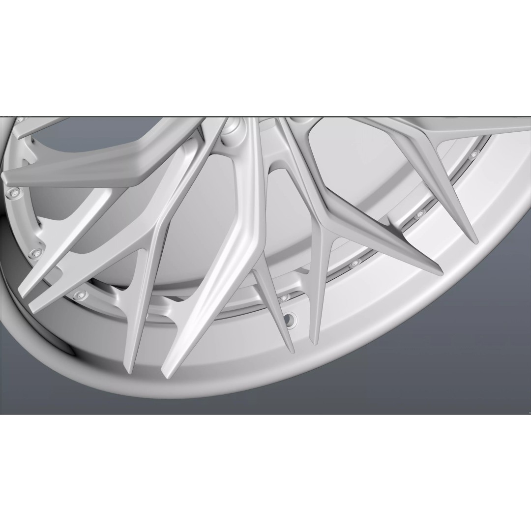 AL13 Carbon Series CF-R80 Duoblock Wheel 3D Model – Low Poly PBR Asset, FBX/OBJ - View 21