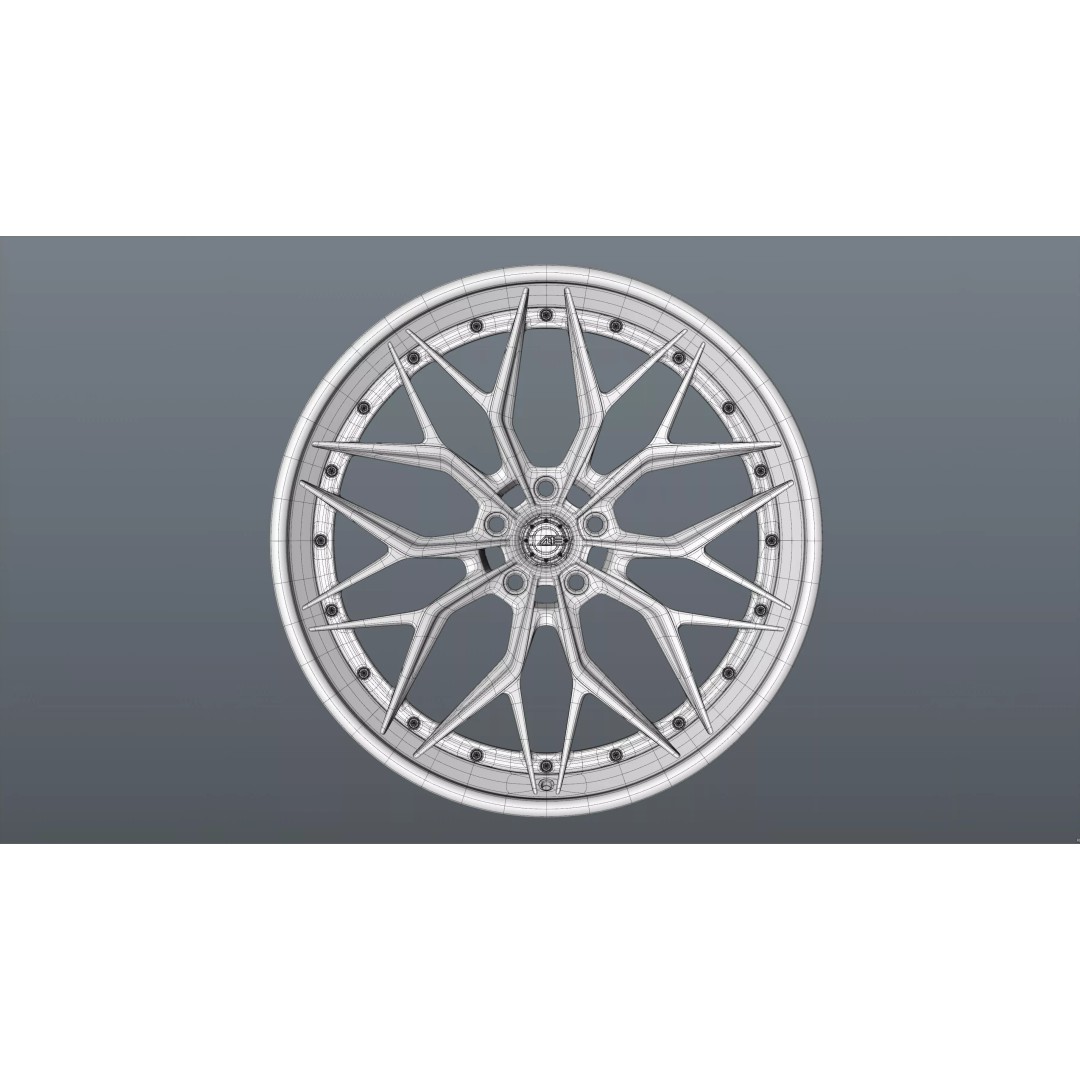 AL13 Carbon Series CF-R80 Duoblock Wheel 3D Model – Low Poly PBR Asset, FBX/OBJ - View 28