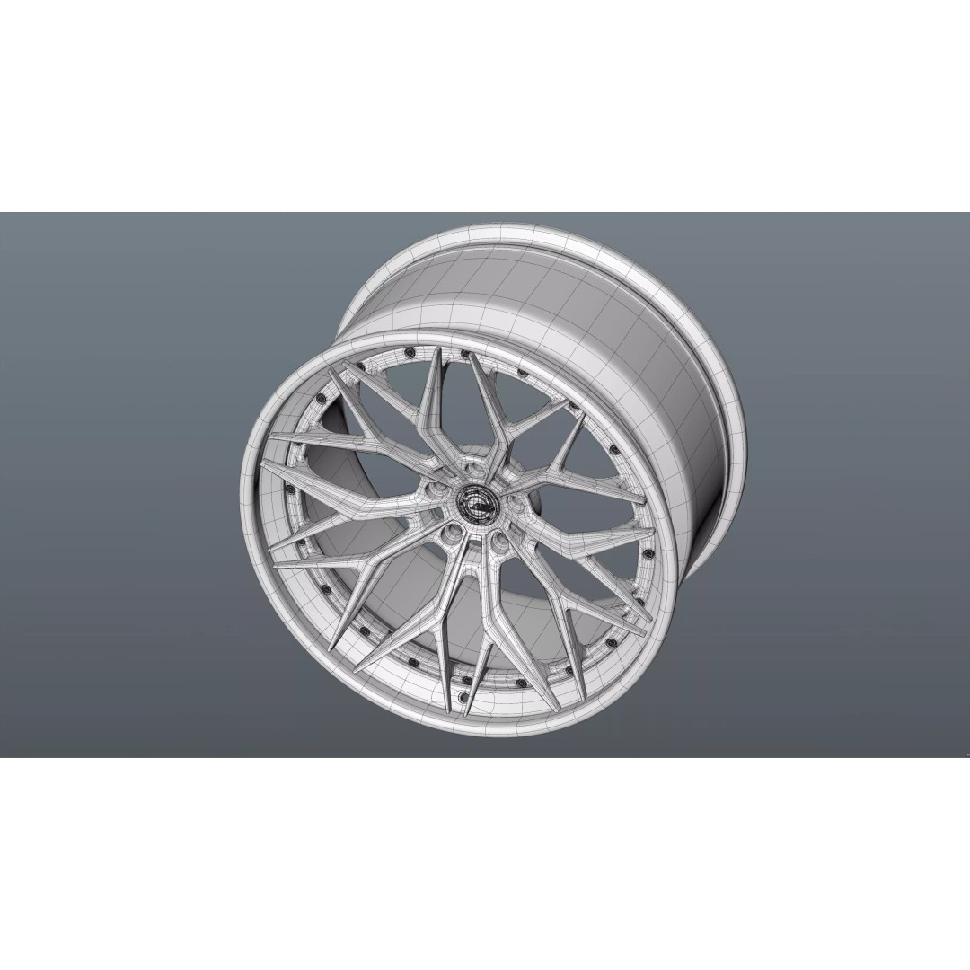 AL13 Carbon Series CF-R80 Duoblock Wheel 3D Model – Low Poly PBR Asset, FBX/OBJ - View 29