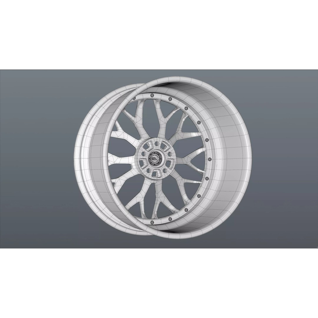 AL13 Carbon Series CF-R80 Duoblock Wheel 3D Model – Low Poly PBR Asset, FBX/OBJ - View 30
