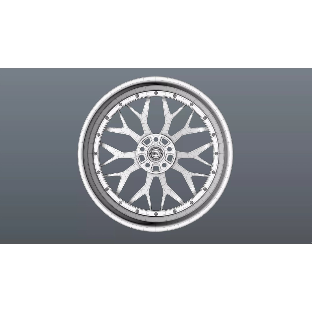 AL13 Carbon Series CF-R80 Duoblock Wheel 3D Model – Low Poly PBR Asset, FBX/OBJ - View 31
