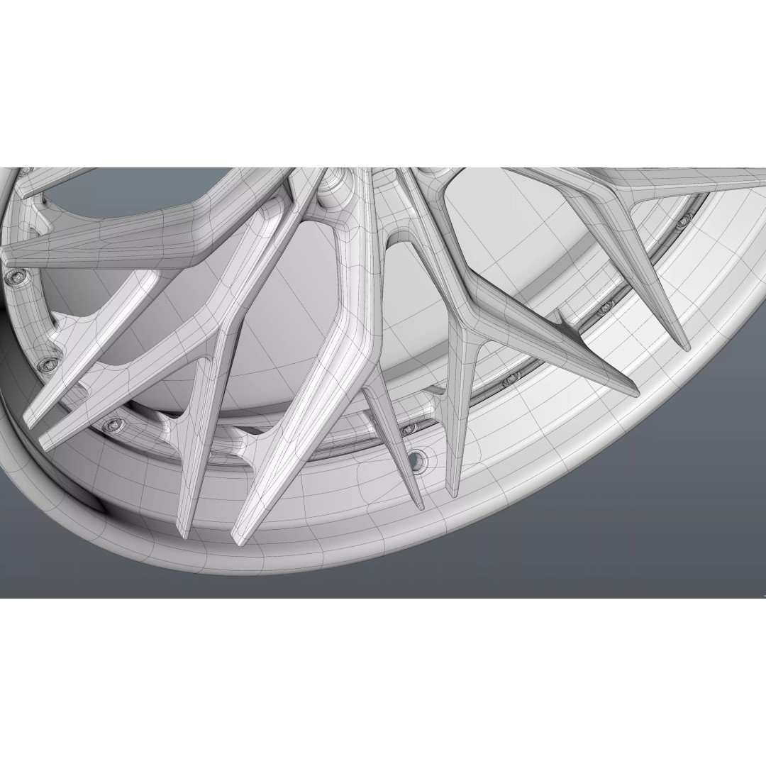 AL13 Carbon Series CF-R80 Duoblock Wheel 3D Model – Low Poly PBR Asset, FBX/OBJ - View 33