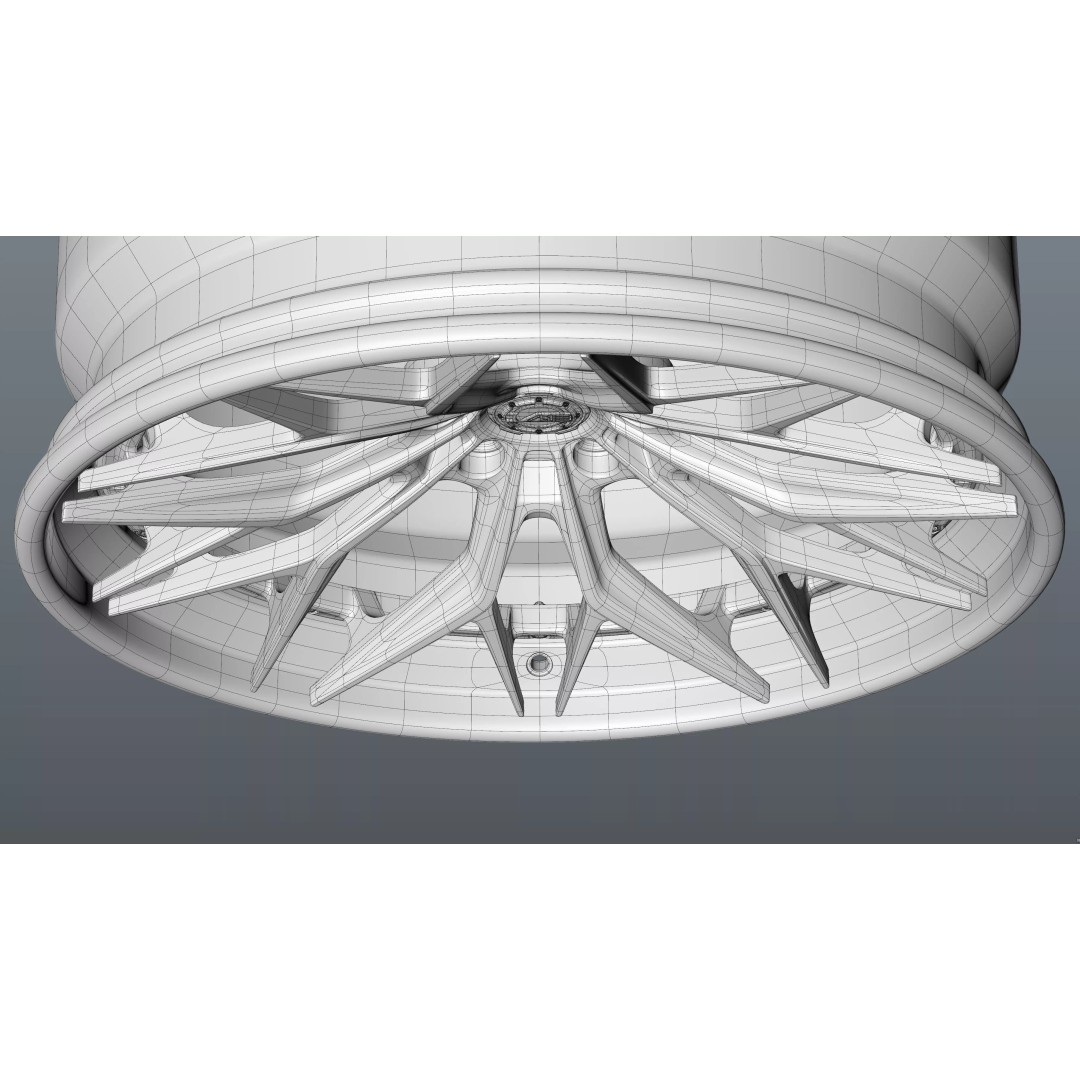 AL13 Carbon Series CF-R80 Duoblock Wheel 3D Model – Low Poly PBR Asset, FBX/OBJ - View 37
