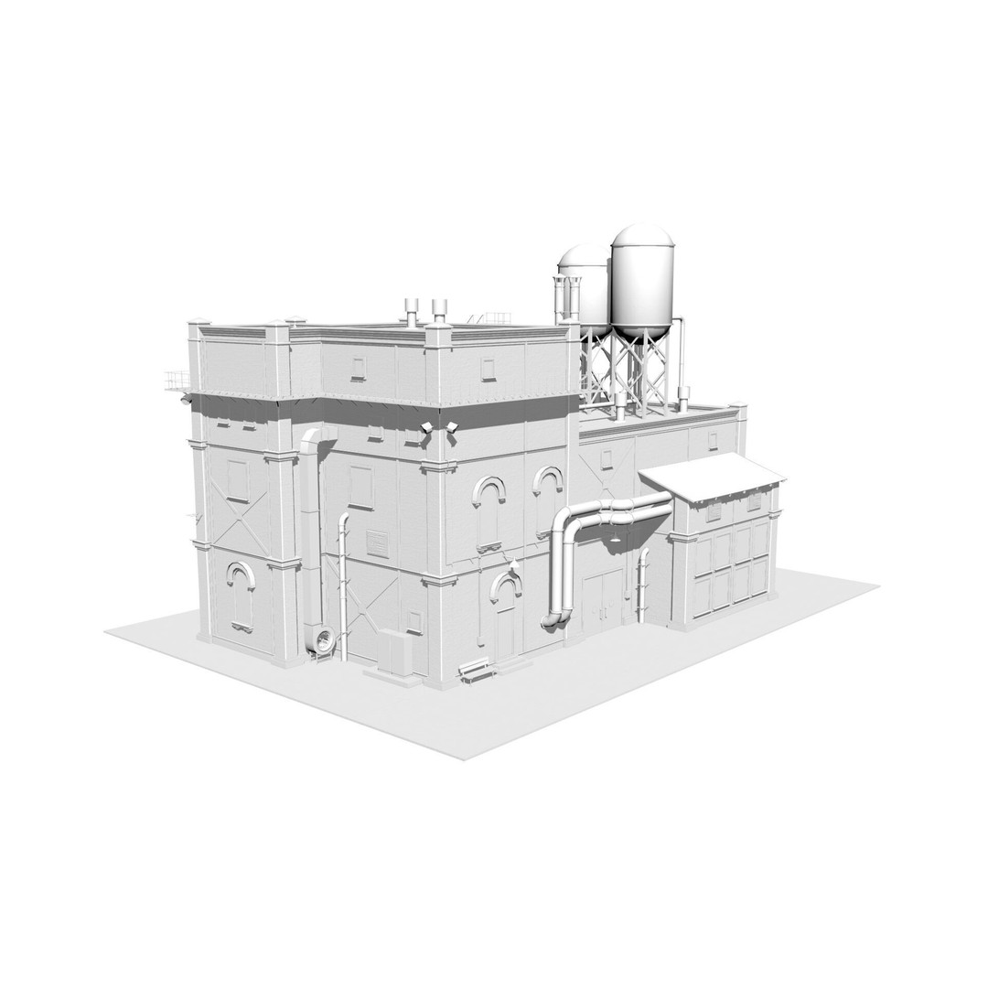 Old Industrial Building 3D Model – Low Poly Game-Ready Asset, FBX - View 15