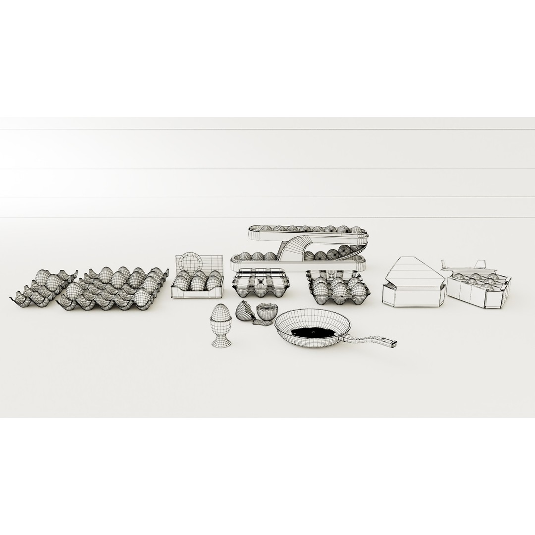 Egg Carton 3D Model – PBR Textured Game Asset, FBX Format - View 11