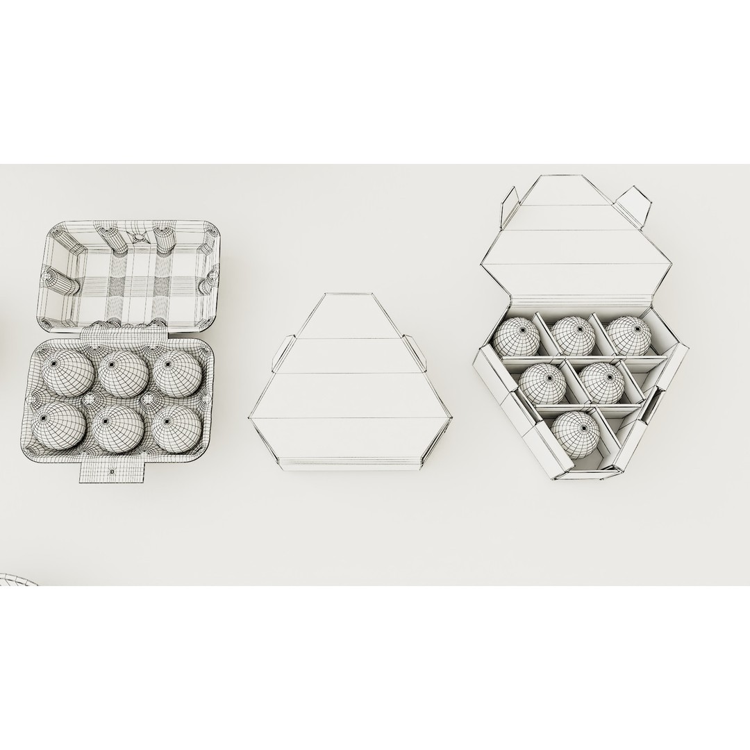 Egg Carton 3D Model – PBR Textured Game Asset, FBX Format - View 12