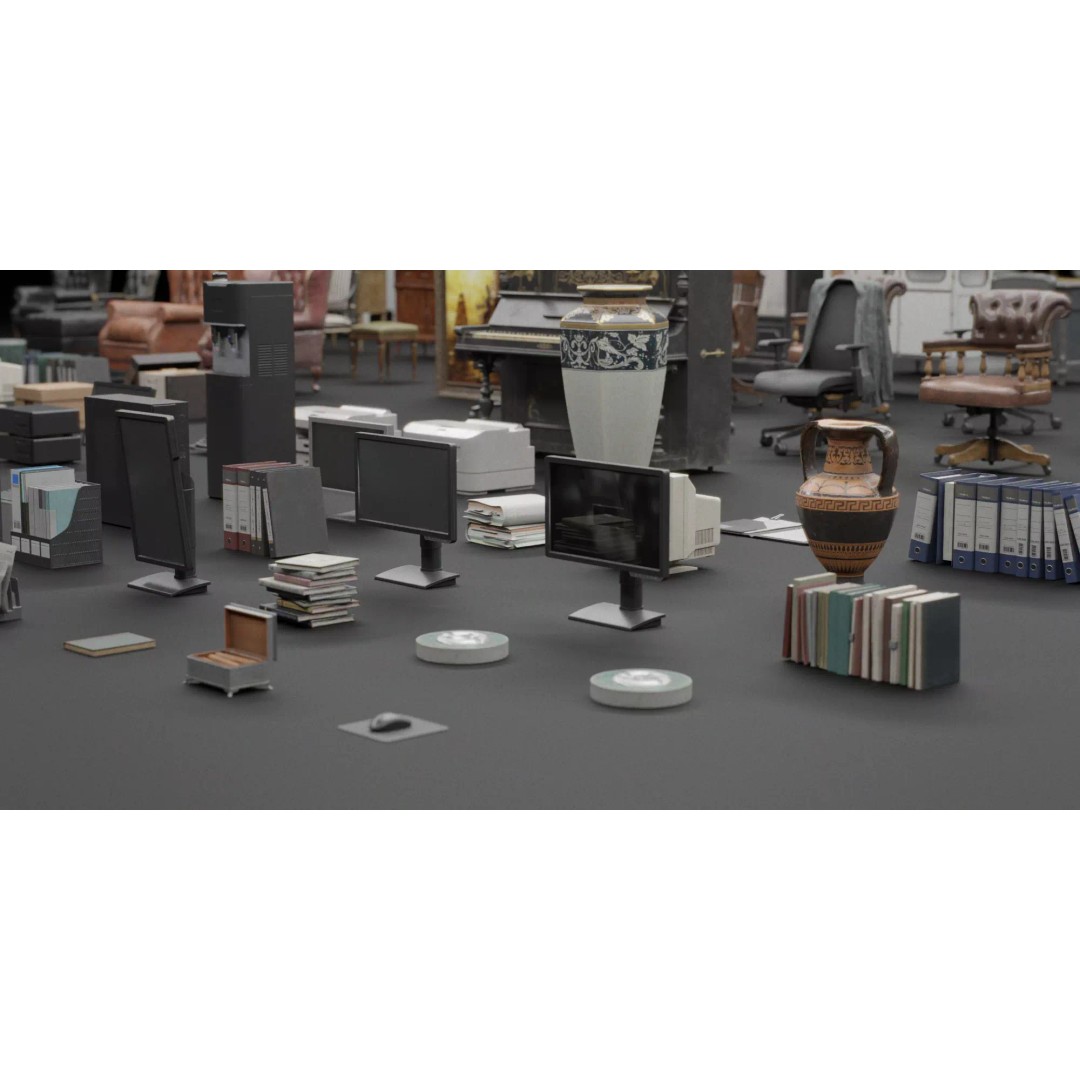 Interior House Assets Pack 3D Model – Low Poly Game-Ready, PBR Textures - View 34