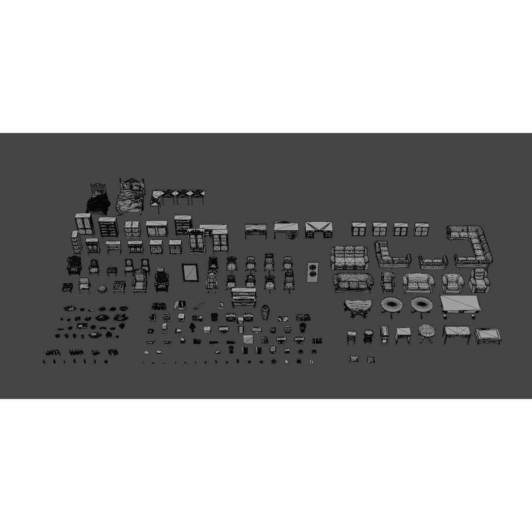 Interior House Assets Pack 3D Model – Low Poly Game-Ready, PBR Textures - View 48