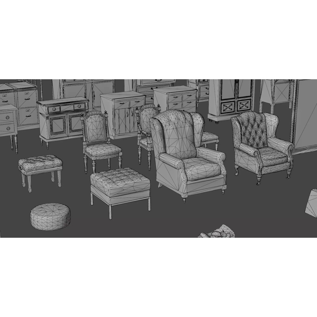 Interior House Assets Pack 3D Model – Low Poly Game-Ready, PBR Textures - View 51