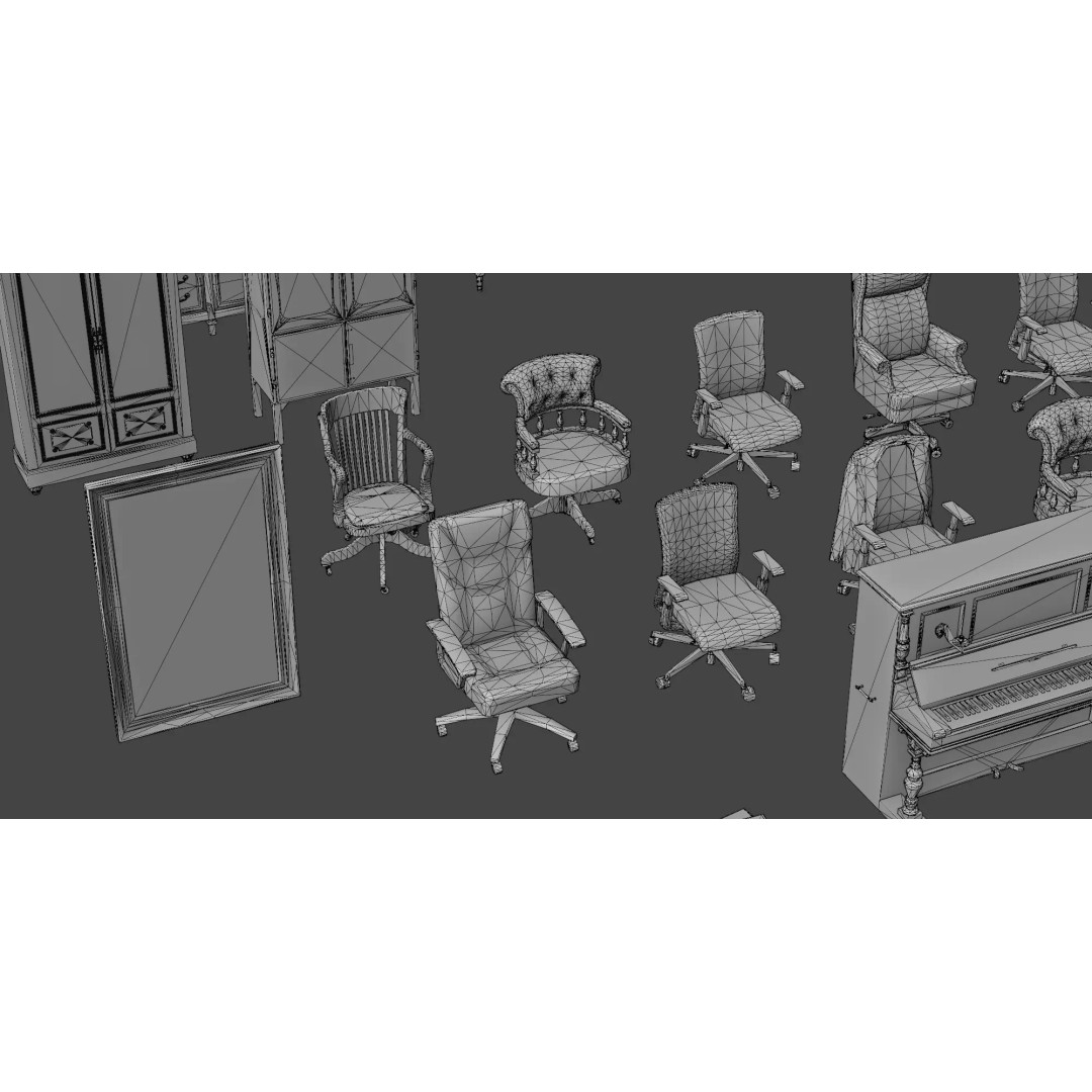 Interior House Assets Pack 3D Model – Low Poly Game-Ready, PBR Textures - View 52