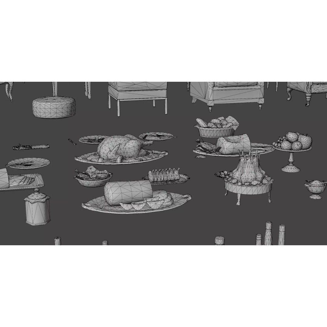 Interior House Assets Pack 3D Model – Low Poly Game-Ready, PBR Textures - View 76