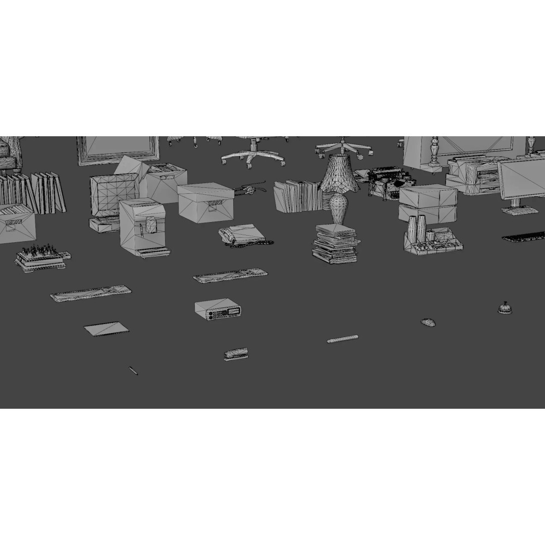 Interior House Assets Pack 3D Model – Low Poly Game-Ready, PBR Textures - View 77