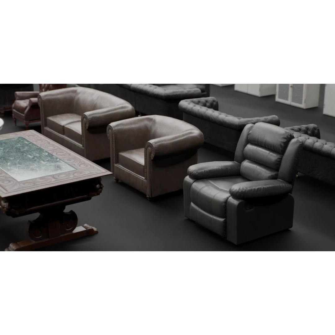 Interior House Assets Pack 3D Model – Low Poly Game-Ready, PBR Textures - View 8