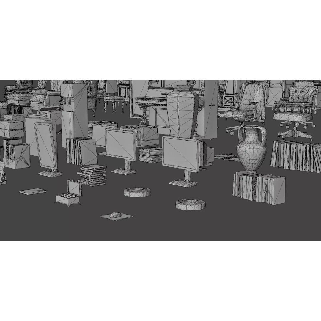 Interior House Assets Pack 3D Model – Low Poly Game-Ready, PBR Textures - View 80