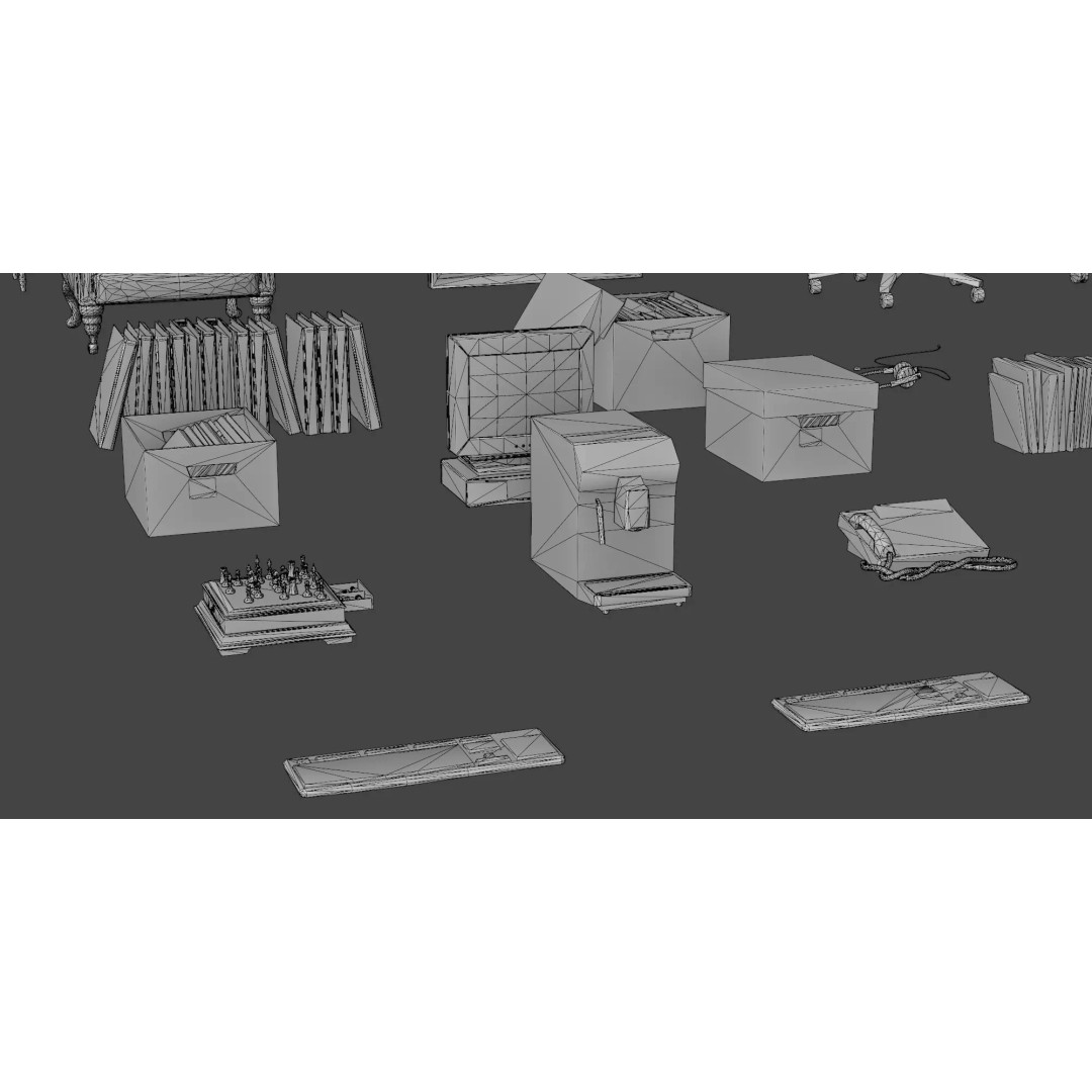 Interior House Assets Pack 3D Model – Low Poly Game-Ready, PBR Textures - View 81