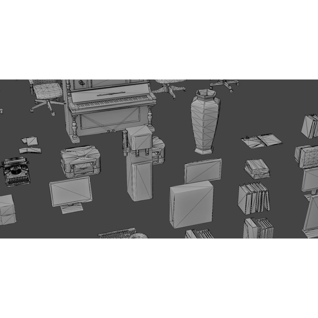 Interior House Assets Pack 3D Model – Low Poly Game-Ready, PBR Textures - View 83