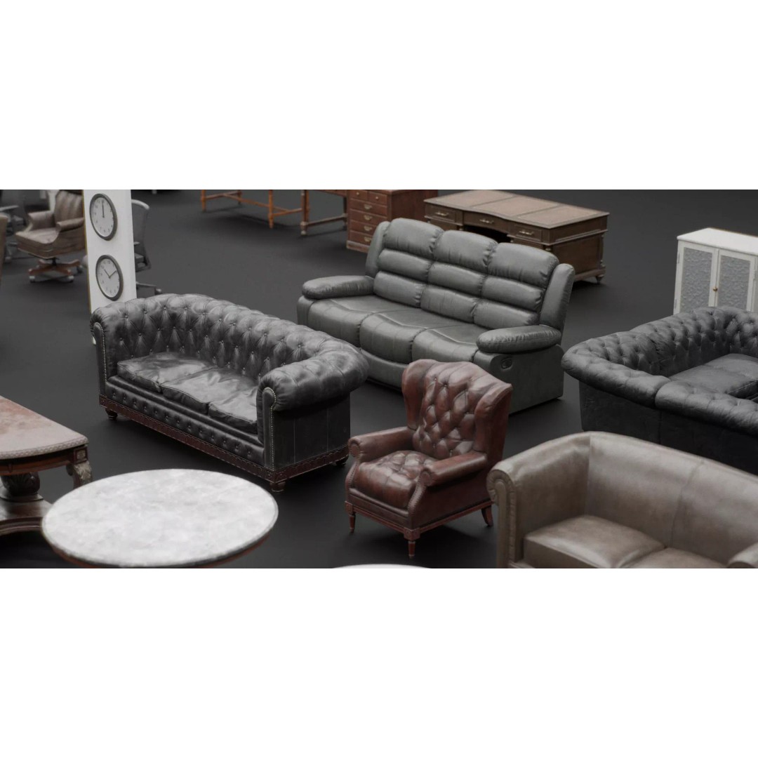 Interior House Assets Pack 3D Model – Low Poly Game-Ready, PBR Textures - View 9