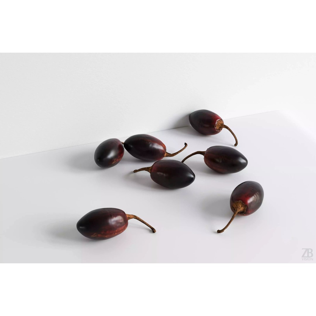 Cascabel Chili Pepper 3D Model – Photorealistic PBR Asset, FBX, OBJ - View 2