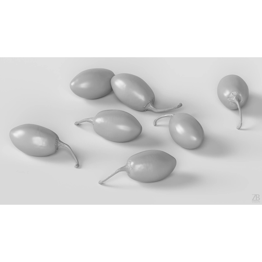 Cascabel Chili Pepper 3D Model – Photorealistic PBR Asset, FBX, OBJ - View 5
