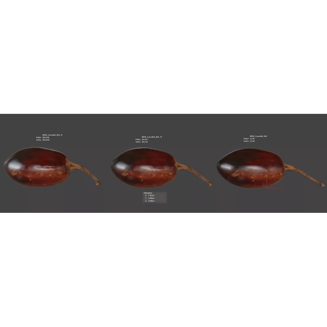 Cascabel Chili Pepper 3D Model – Photorealistic PBR Asset, FBX, OBJ - View 7