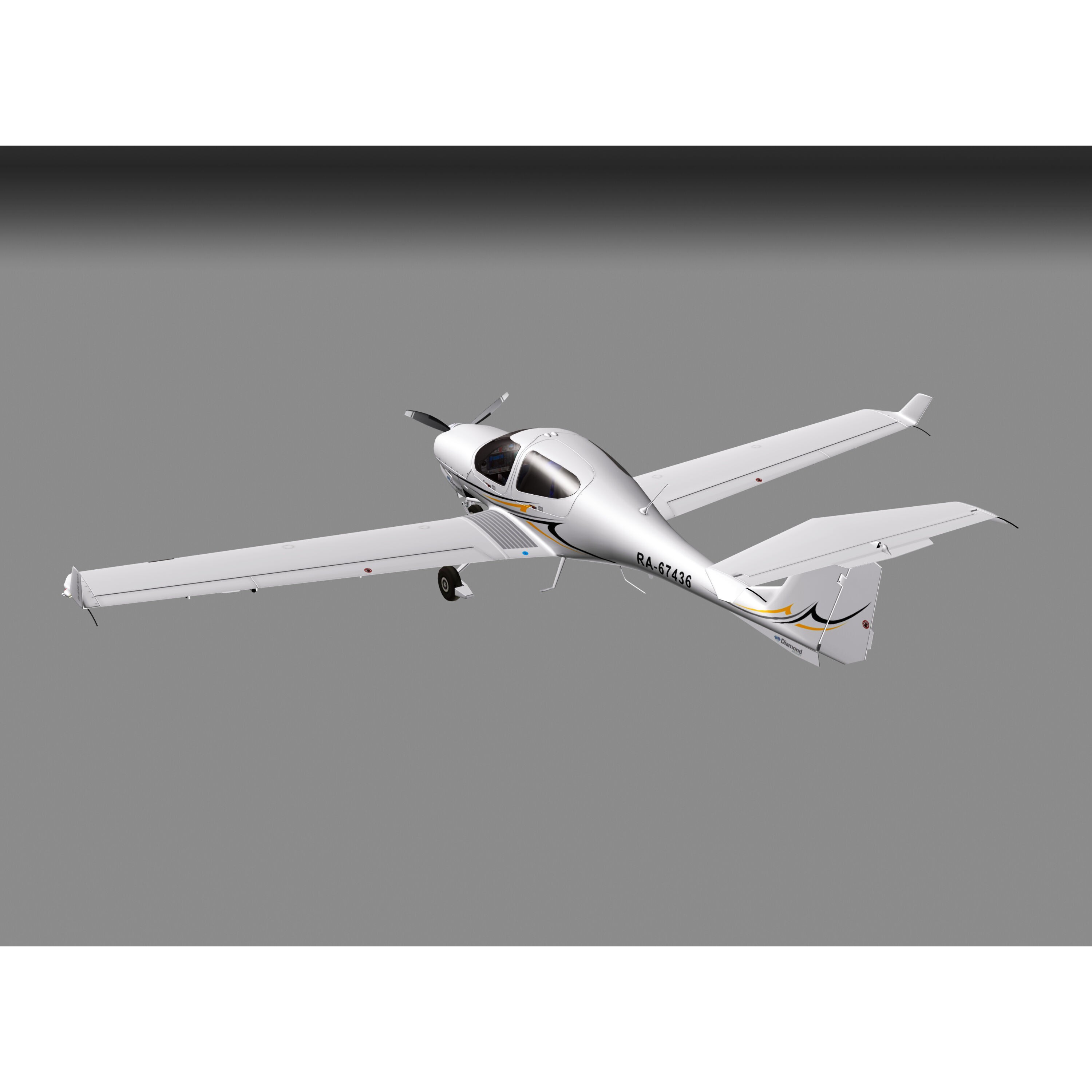 Diamond DA40 - Low-Poly Game-Ready 3D Model - View 4