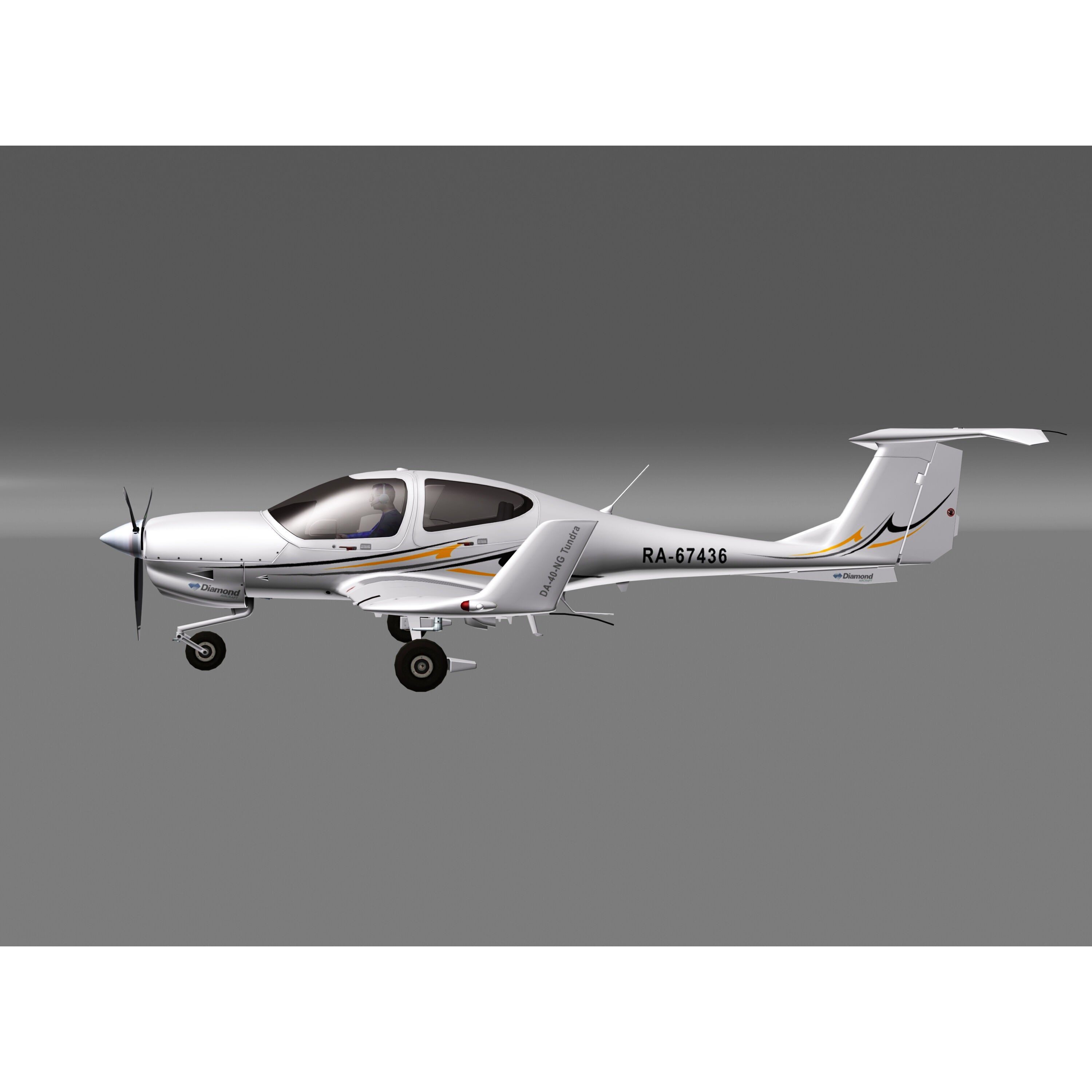 Diamond DA40 - Low-Poly Game-Ready 3D Model - View 7