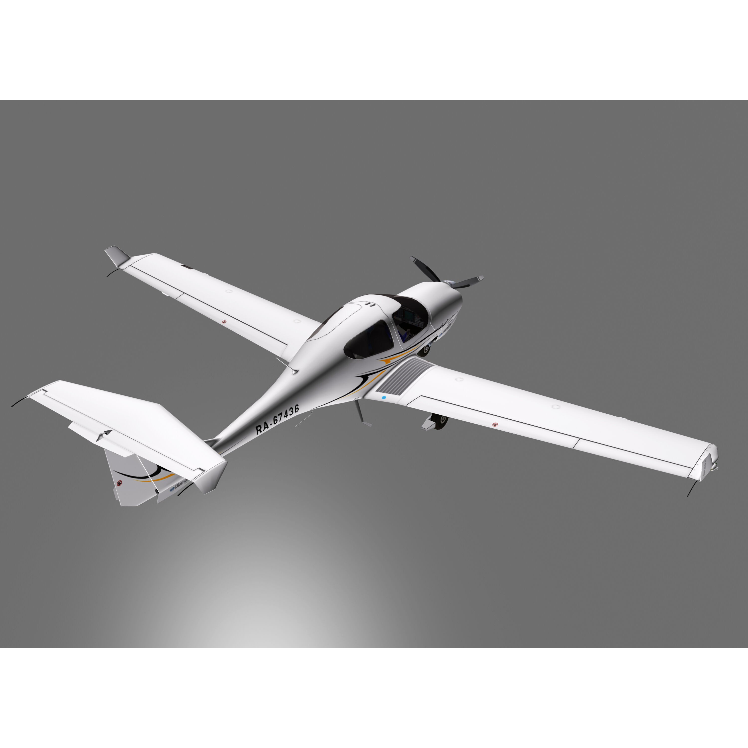 Diamond DA40 - Low-Poly Game-Ready 3D Model - View 8