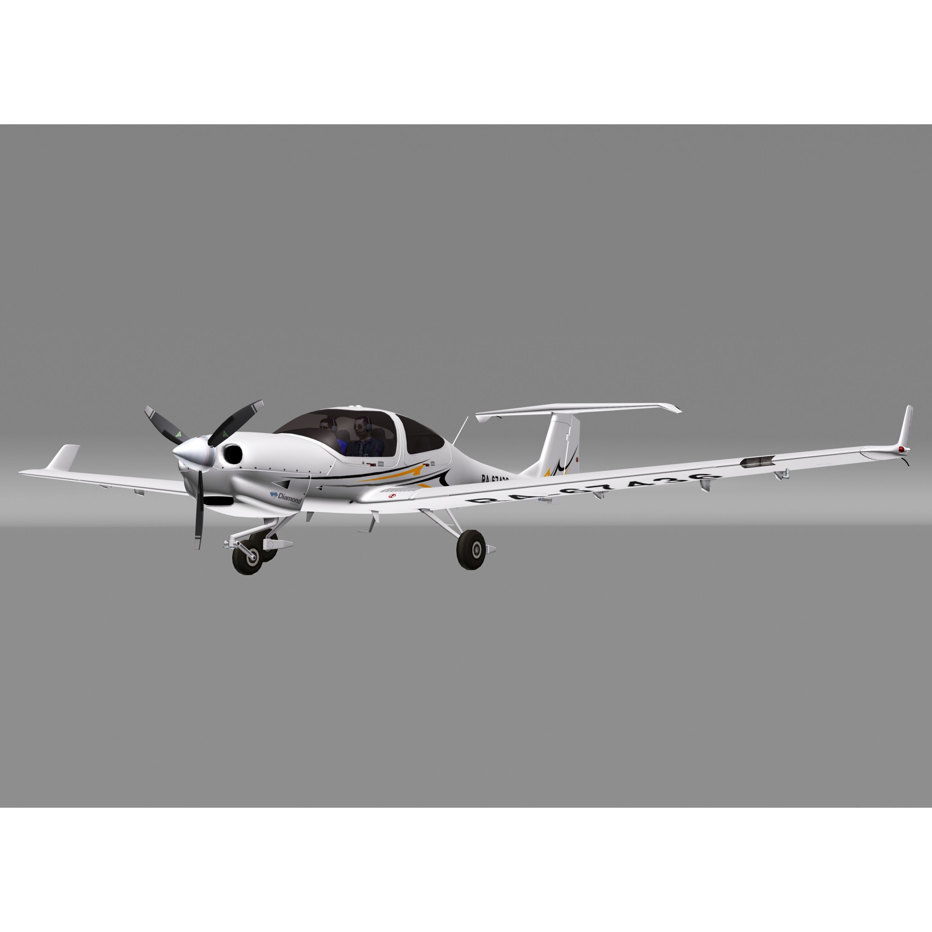 Diamond DA40 - Low-Poly Game-Ready 3D Model - View 9