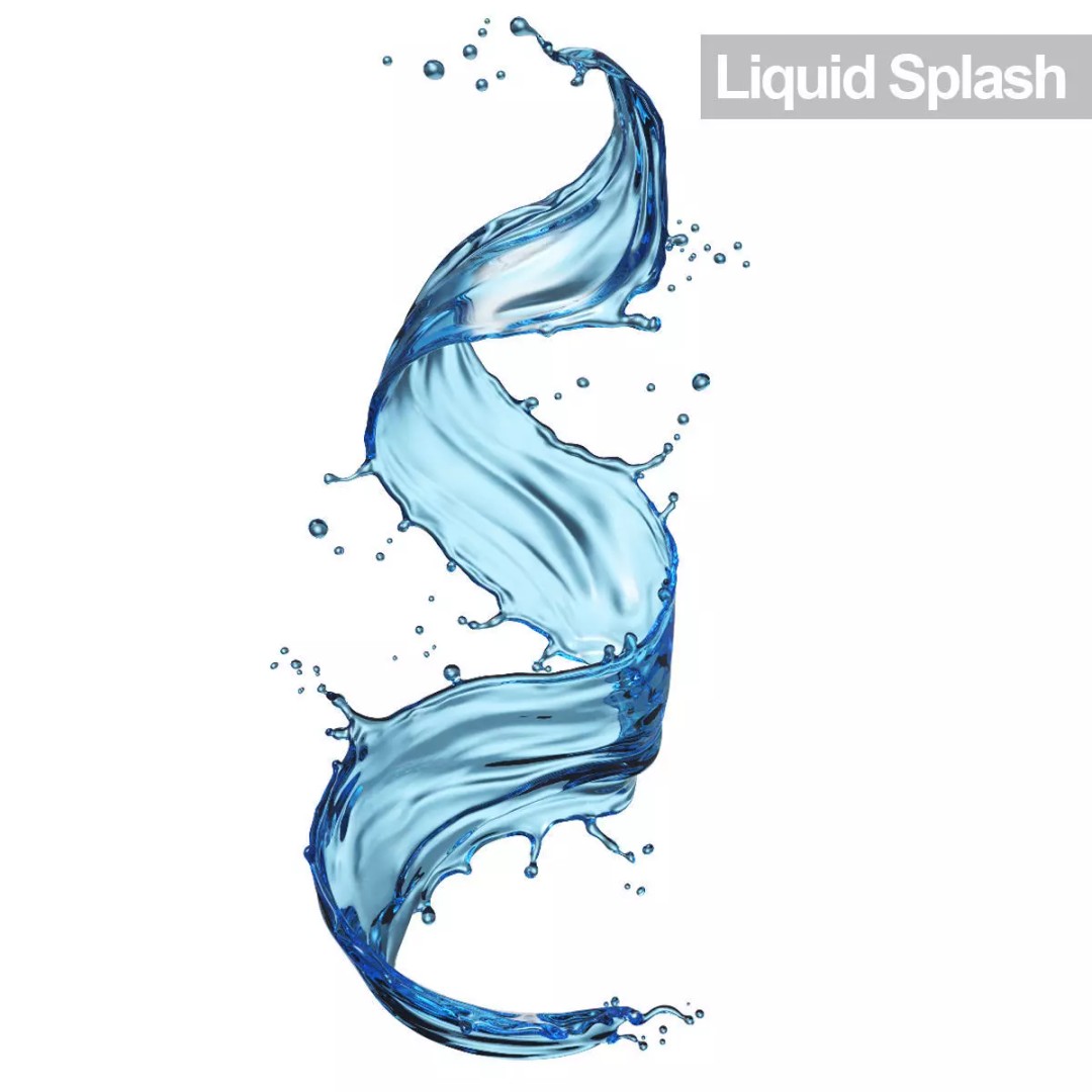 Blue Water Splash 3D Model – High Detail Liquid Mesh, FBX, OBJ - View 2