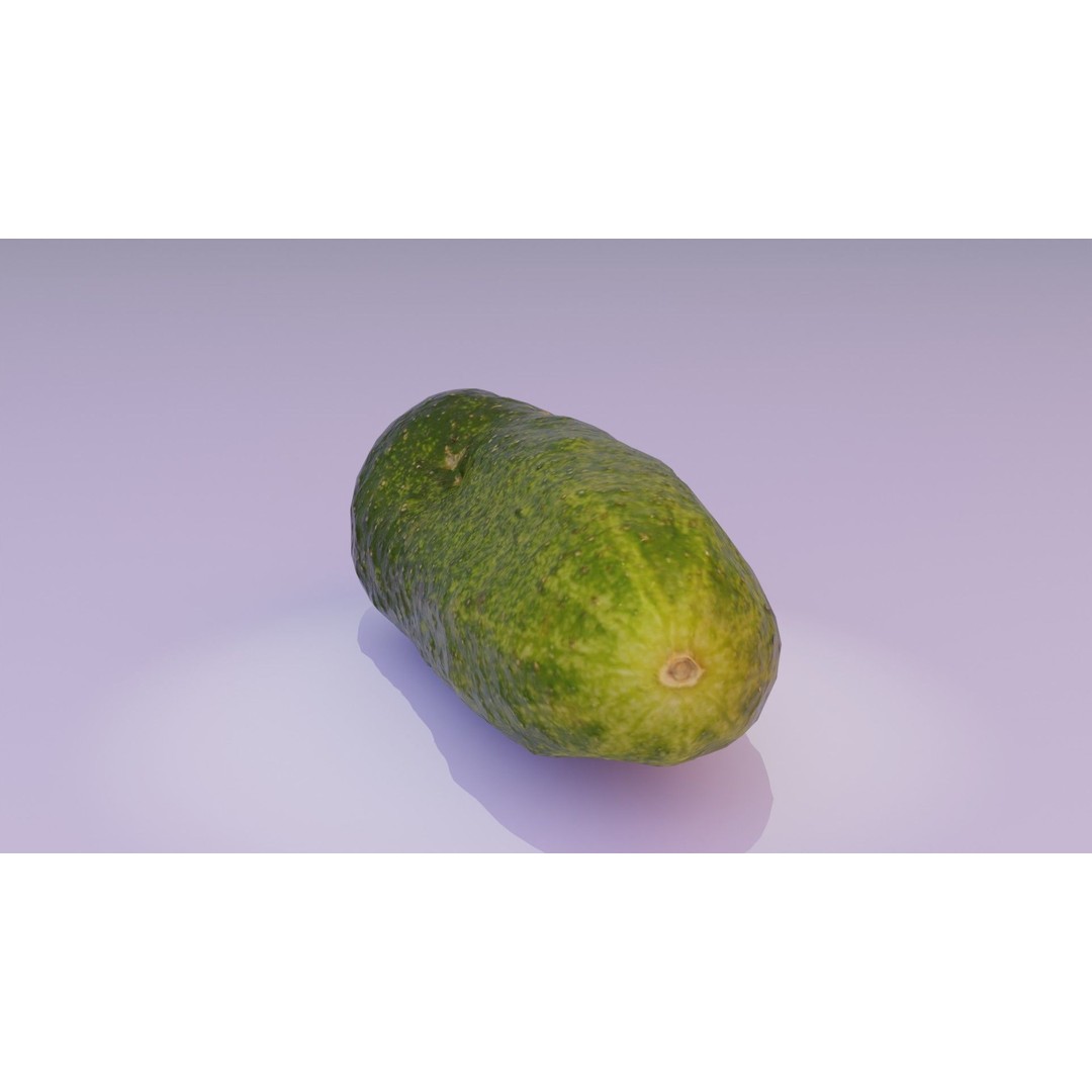 Cucumber 3D Model – Low Poly Photorealistic Vegetable, FBX, OBJ - View 21