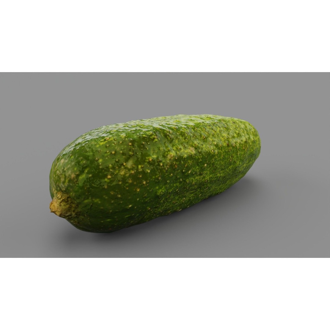 Cucumber 3D Model – Low Poly Photorealistic Vegetable, FBX, OBJ - View 24