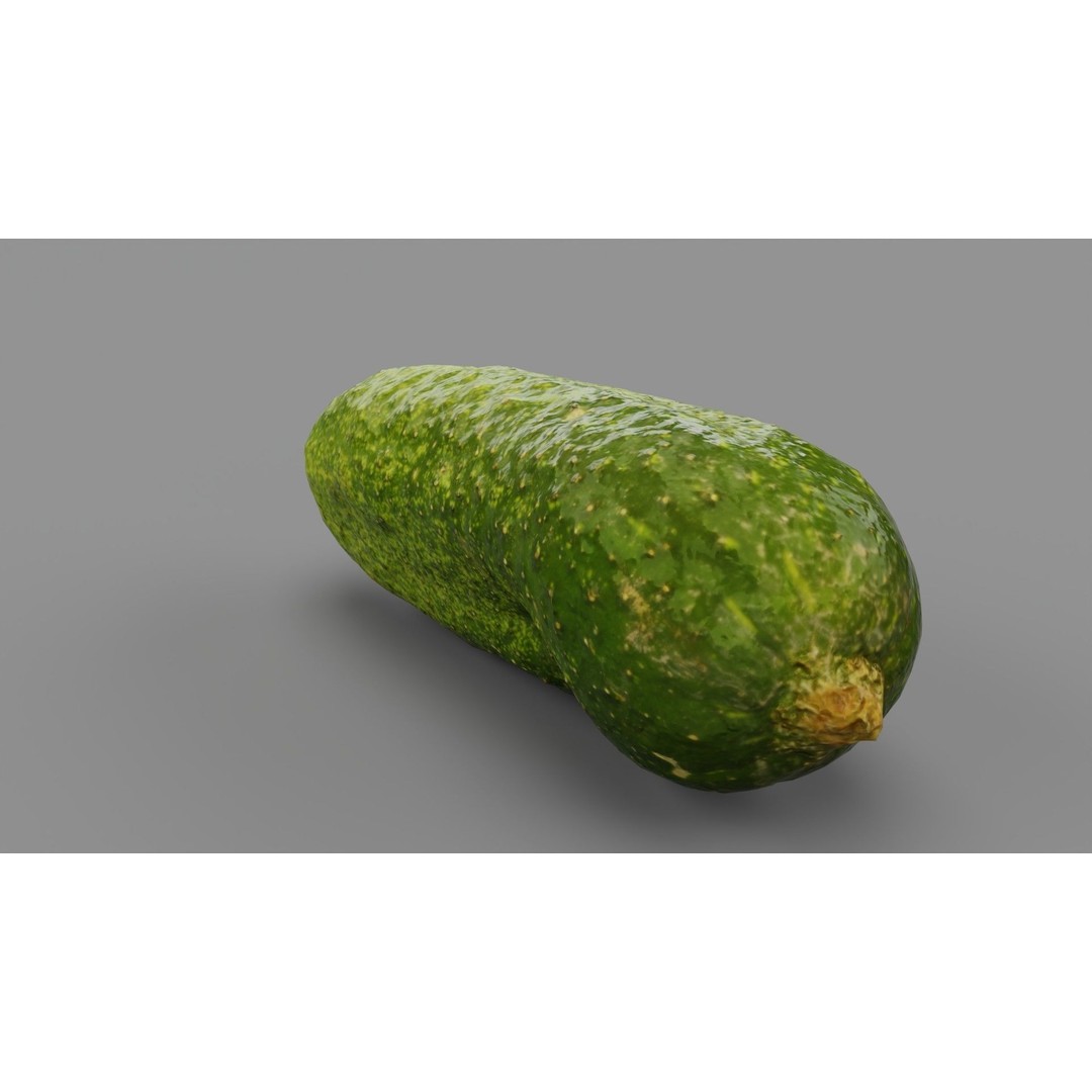 Cucumber 3D Model – Low Poly Photorealistic Vegetable, FBX, OBJ - View 26