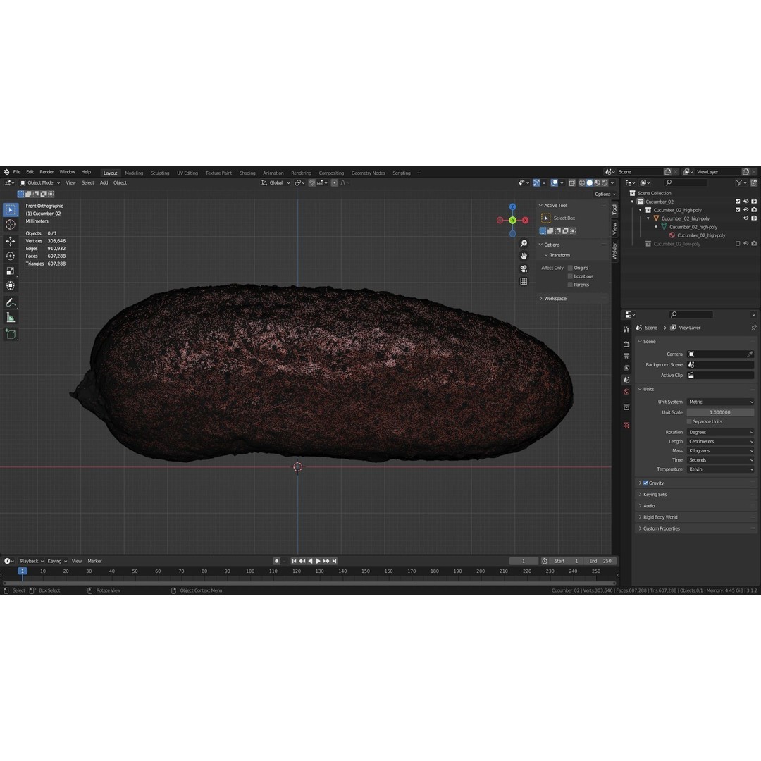 Cucumber 3D Model – Low Poly Photorealistic Vegetable, FBX, OBJ - View 39