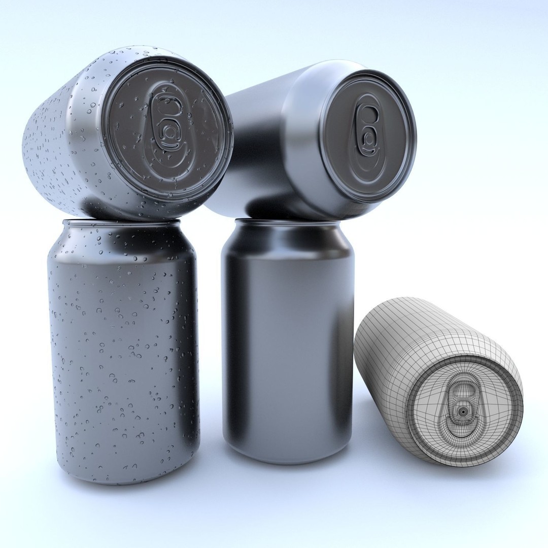 Beverage Can 3D Model – Low Poly PBR Game Asset, FBX, OBJ - View 3
