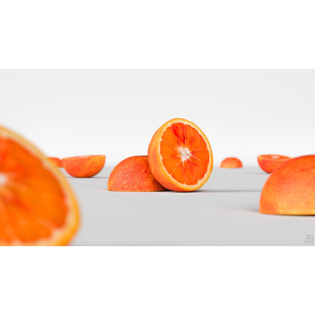 Blood Orange 3D Model – Photorealistic Citrus Asset, FBX & OBJ - View 3