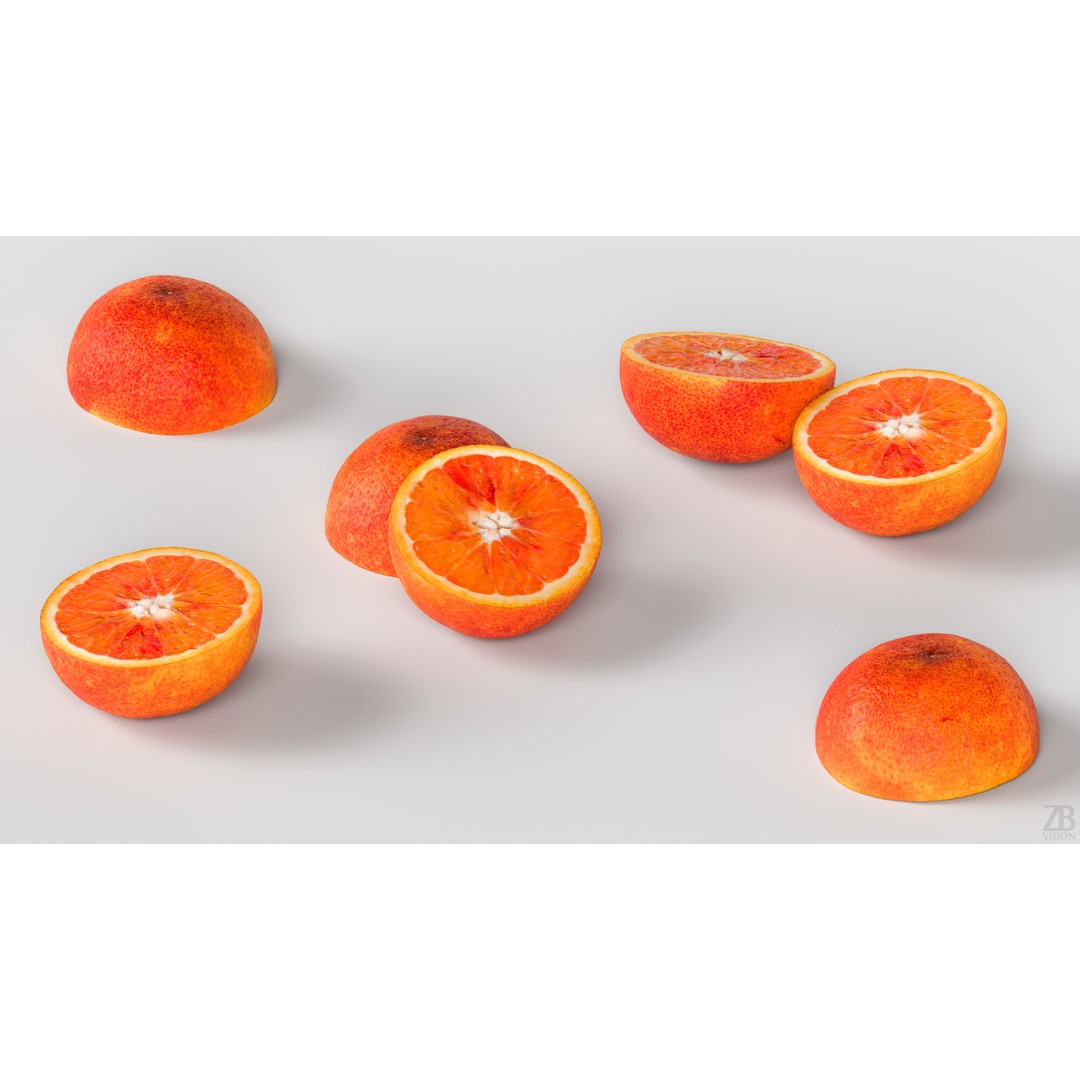 Blood Orange 3D Model – Photorealistic Citrus Asset, FBX & OBJ - View 4