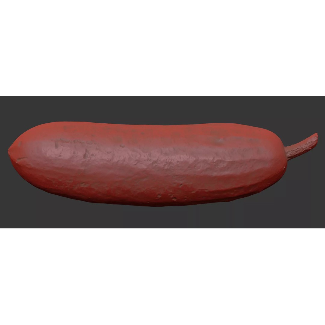 Cucumber 3D Model – Photorealistic Gherkin, PBR Textures, FBX, OBJ - View 9