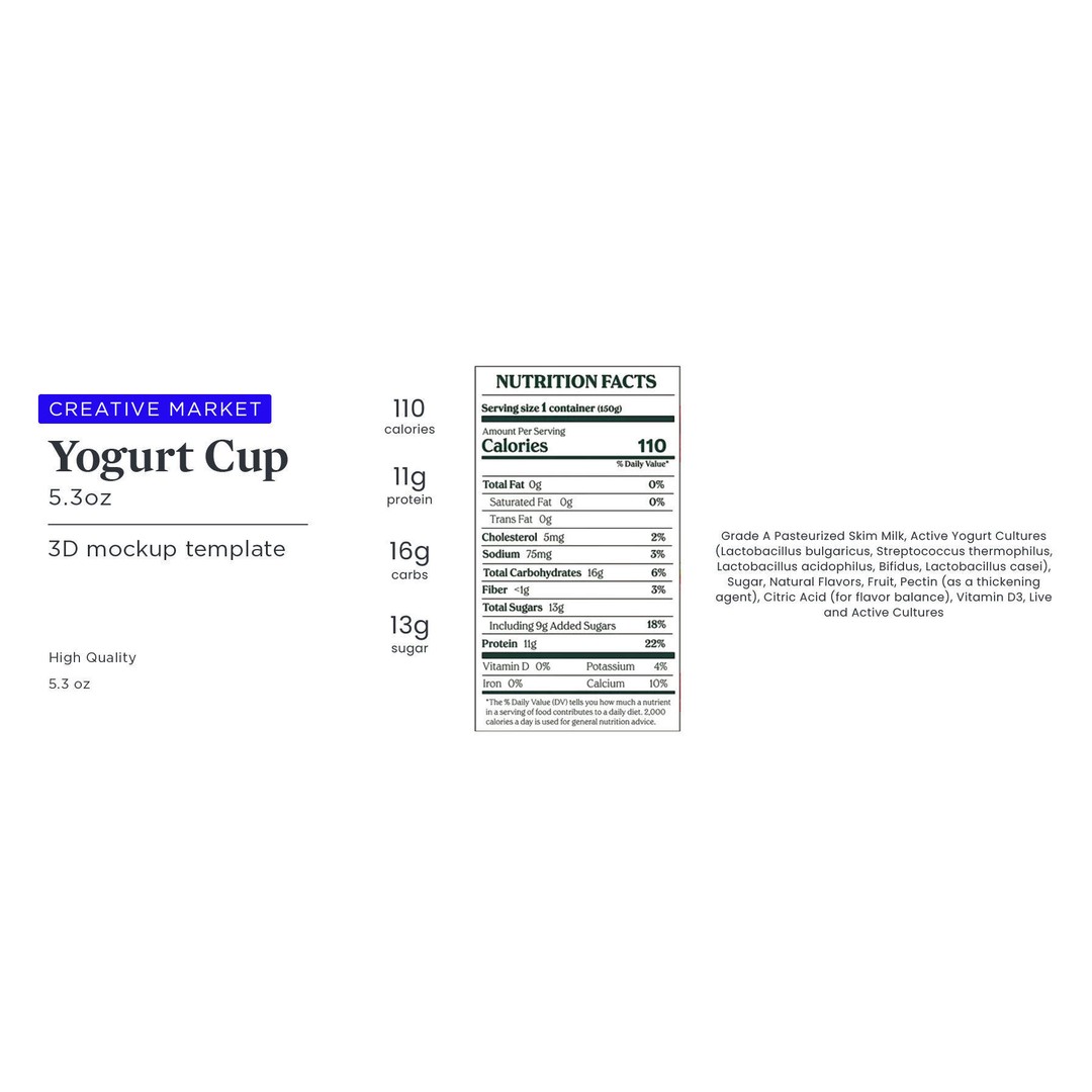 Yogurt Dairy Container Cup 3D Model – Customizable Foil Lid, FBX, Blender