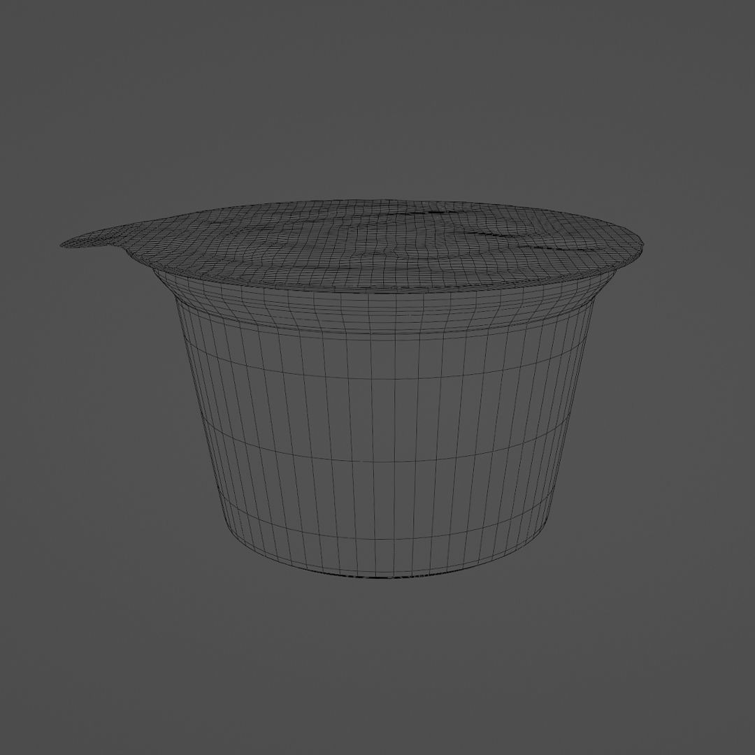 Yogurt Dairy Container Cup 3D Model – Customizable Foil Lid, FBX, Blender - View 8