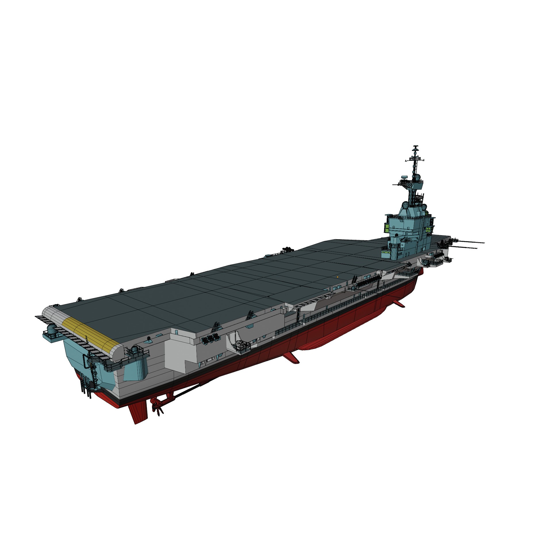 FS Charles de Gaulle - Low-Poly Game-Ready 3D Model