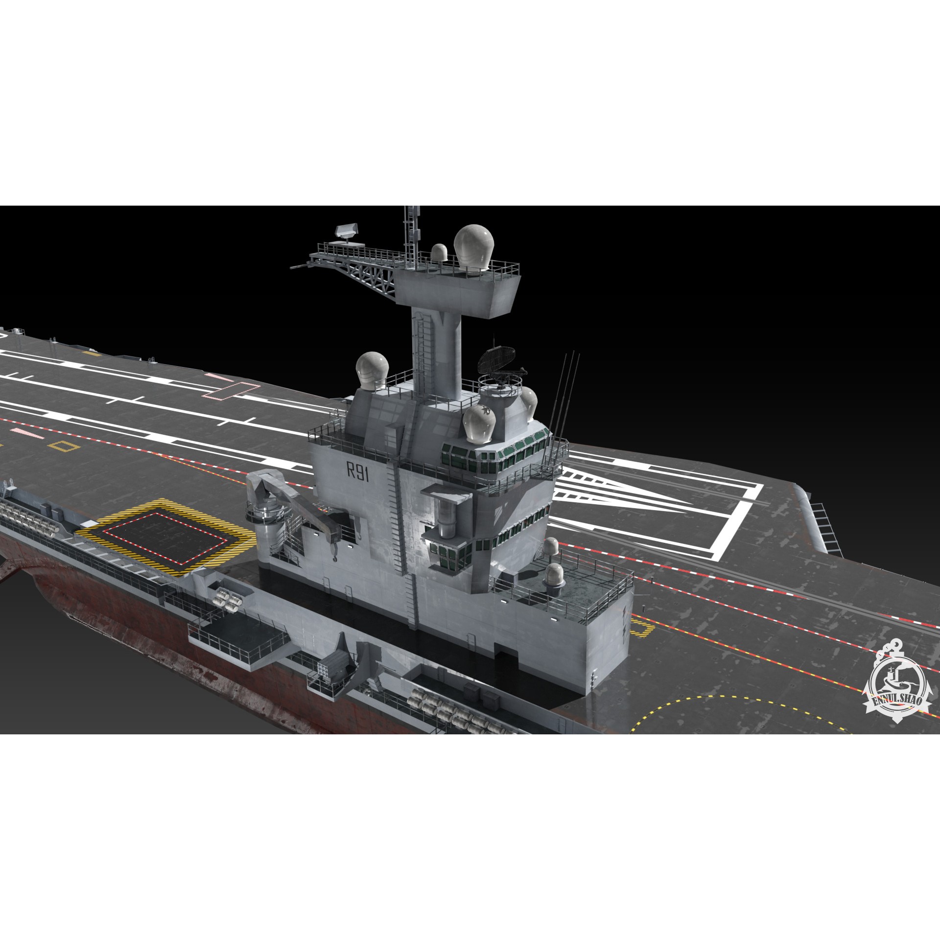 FS Charles de Gaulle - Low-Poly Game-Ready 3D Model - View 11