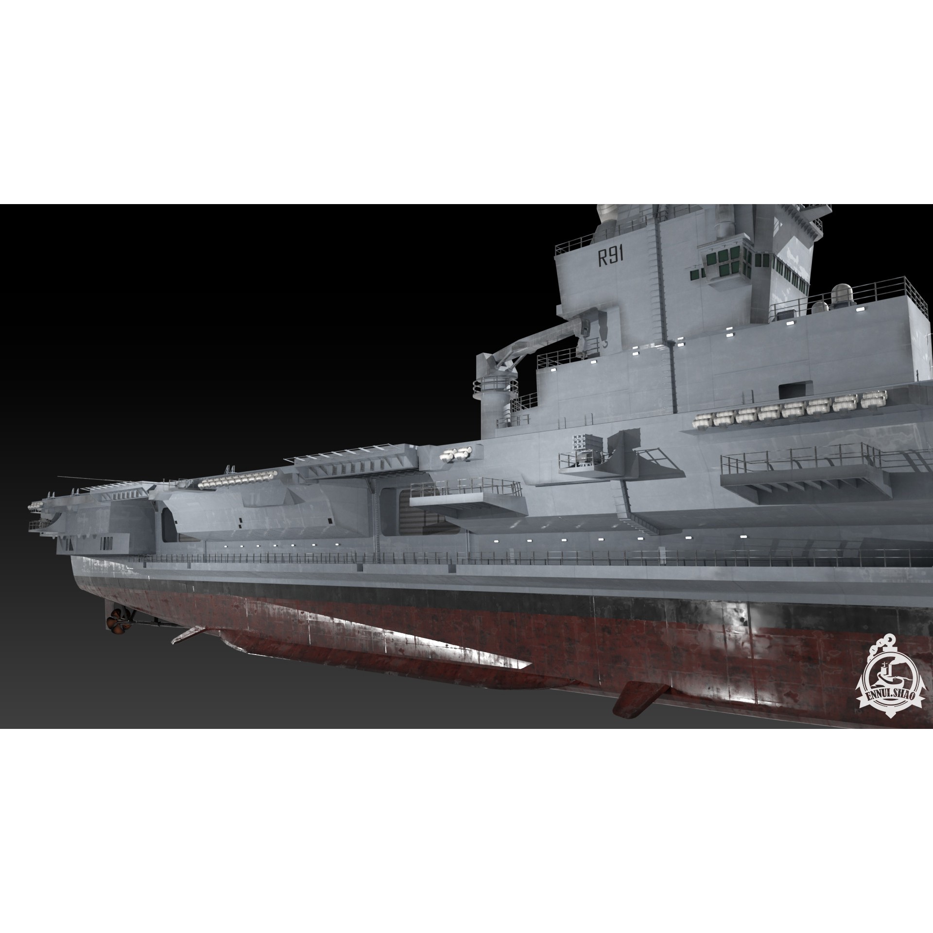 FS Charles de Gaulle - Low-Poly Game-Ready 3D Model - View 12