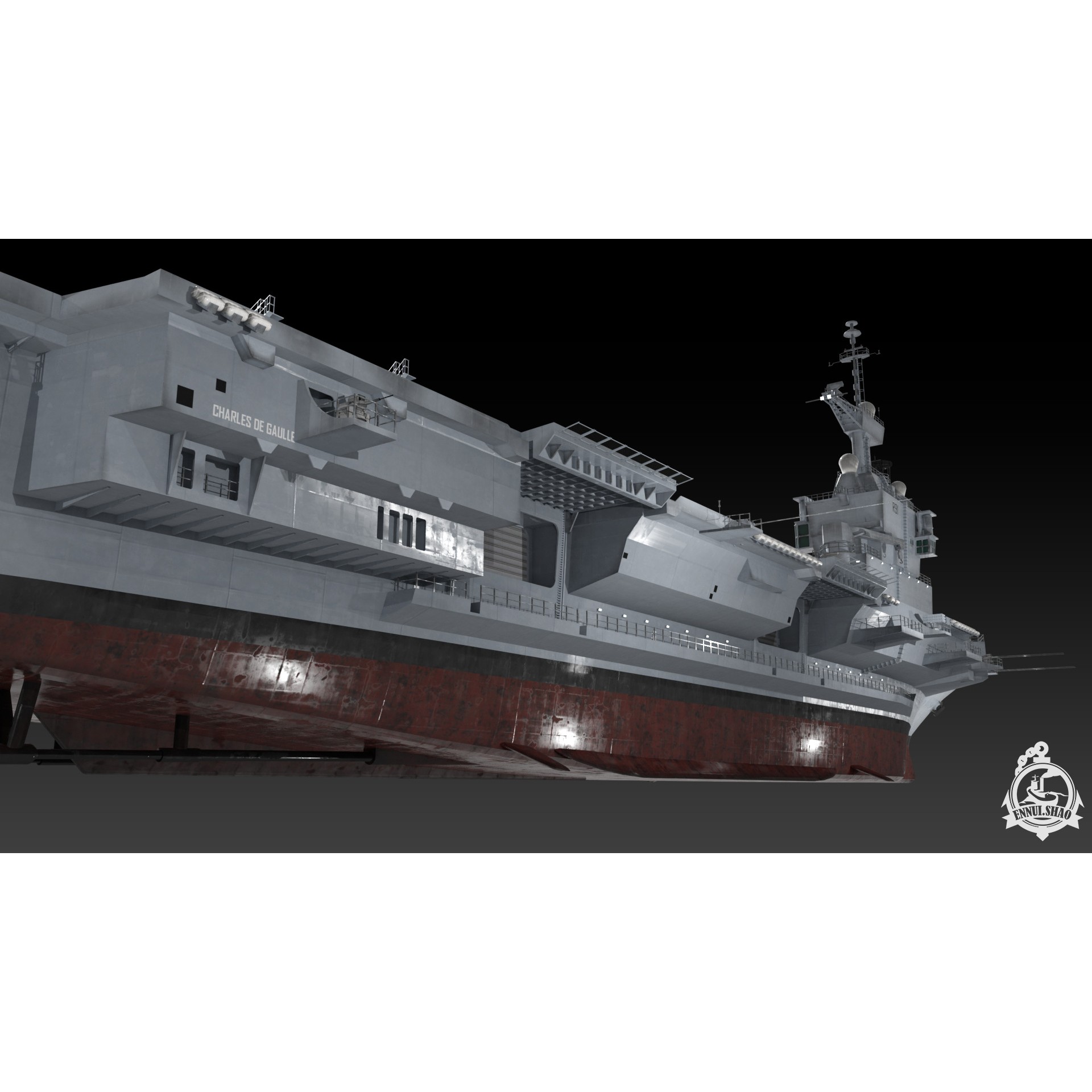 FS Charles de Gaulle - Low-Poly Game-Ready 3D Model - View 13