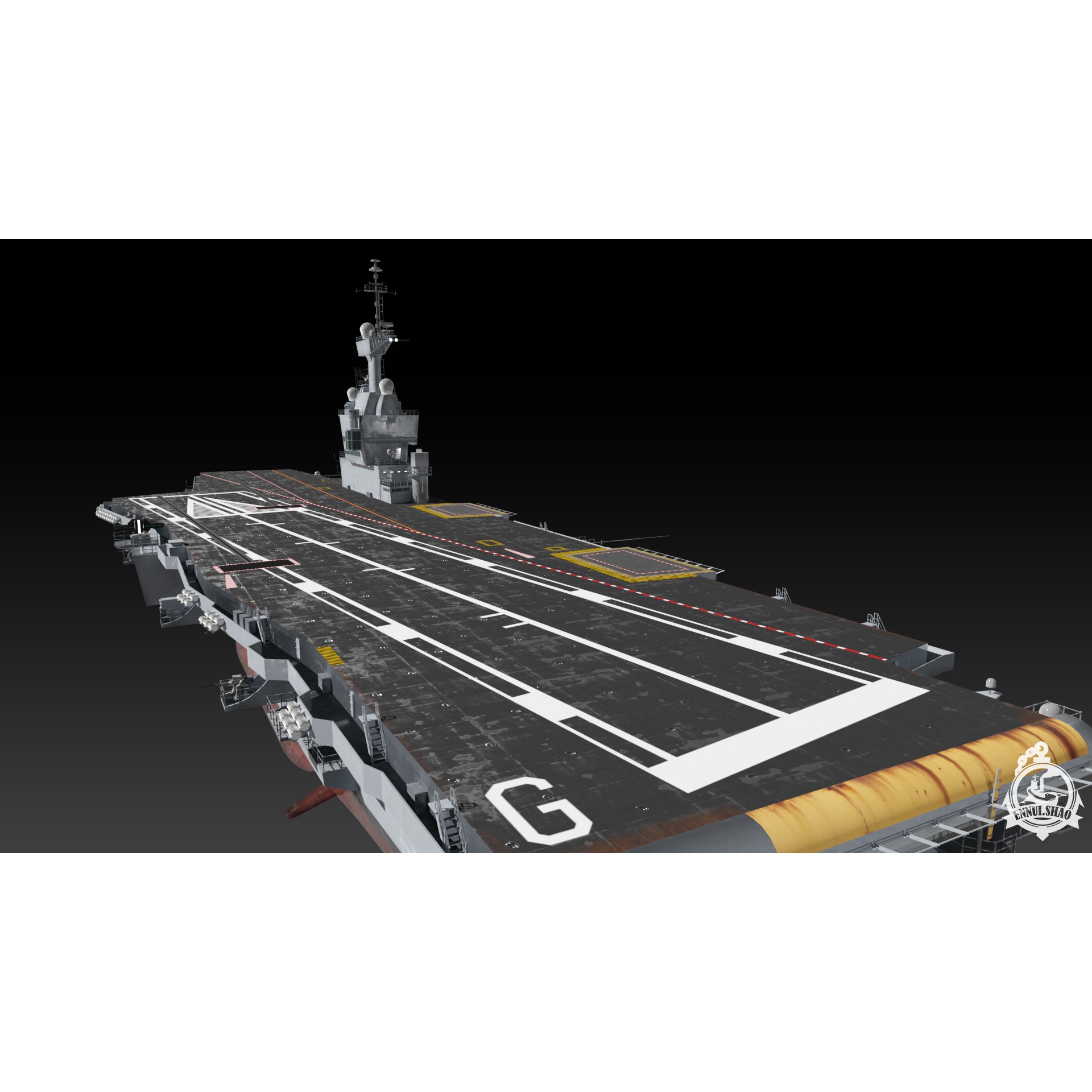 FS Charles de Gaulle - Low-Poly Game-Ready 3D Model - View 15