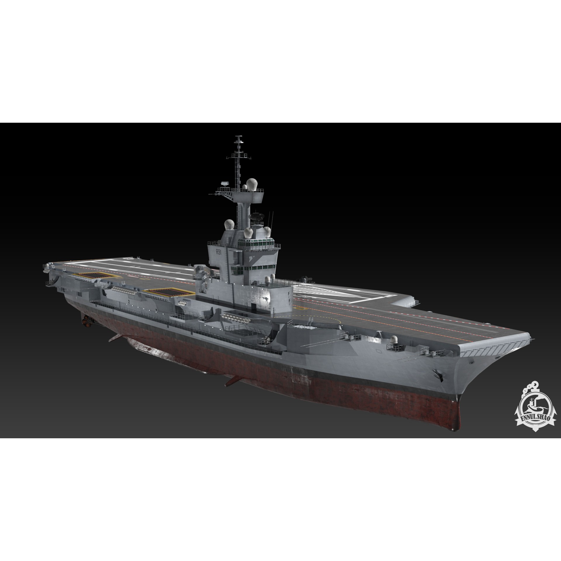 FS Charles de Gaulle - Low-Poly Game-Ready 3D Model - View 3
