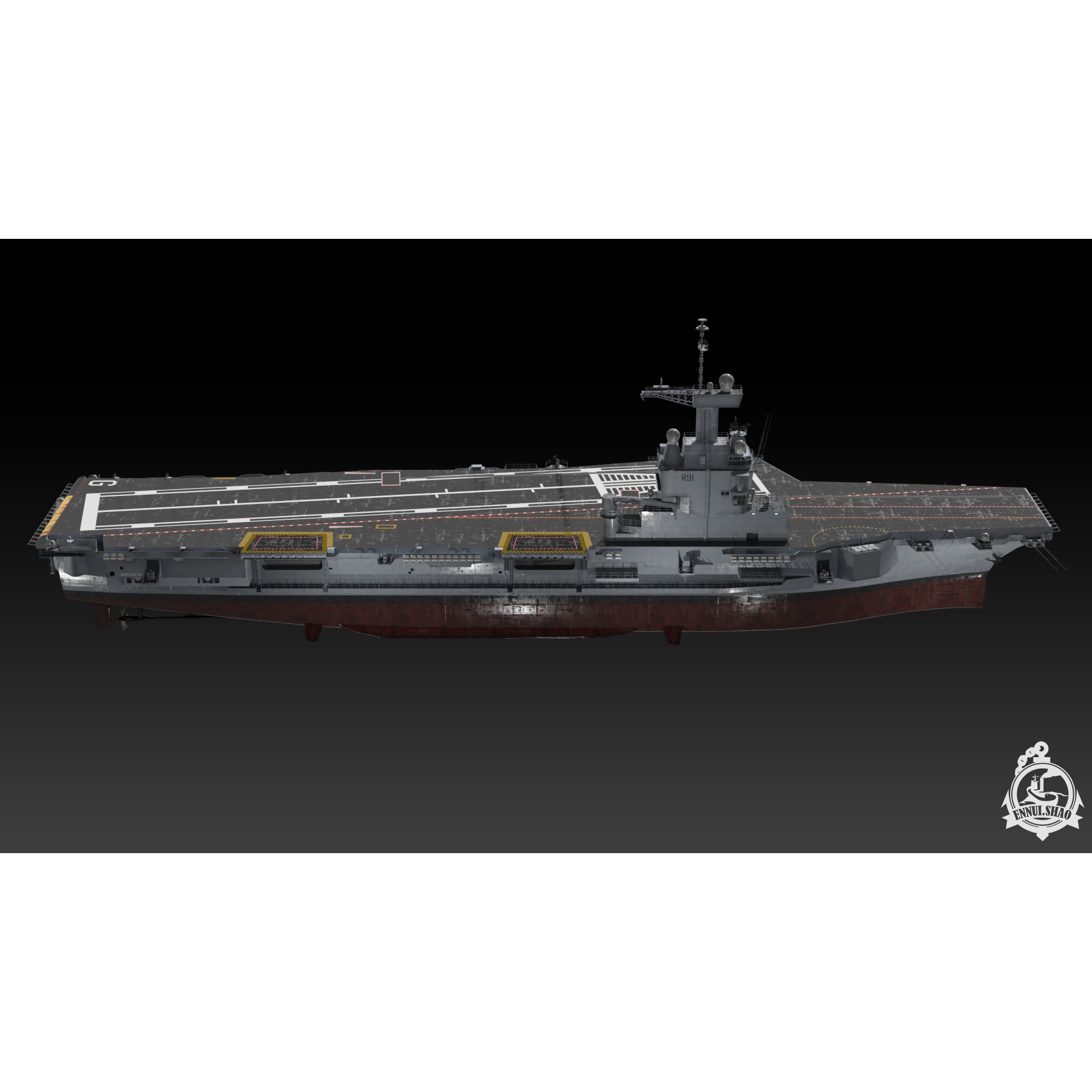 FS Charles de Gaulle - Low-Poly Game-Ready 3D Model - View 4