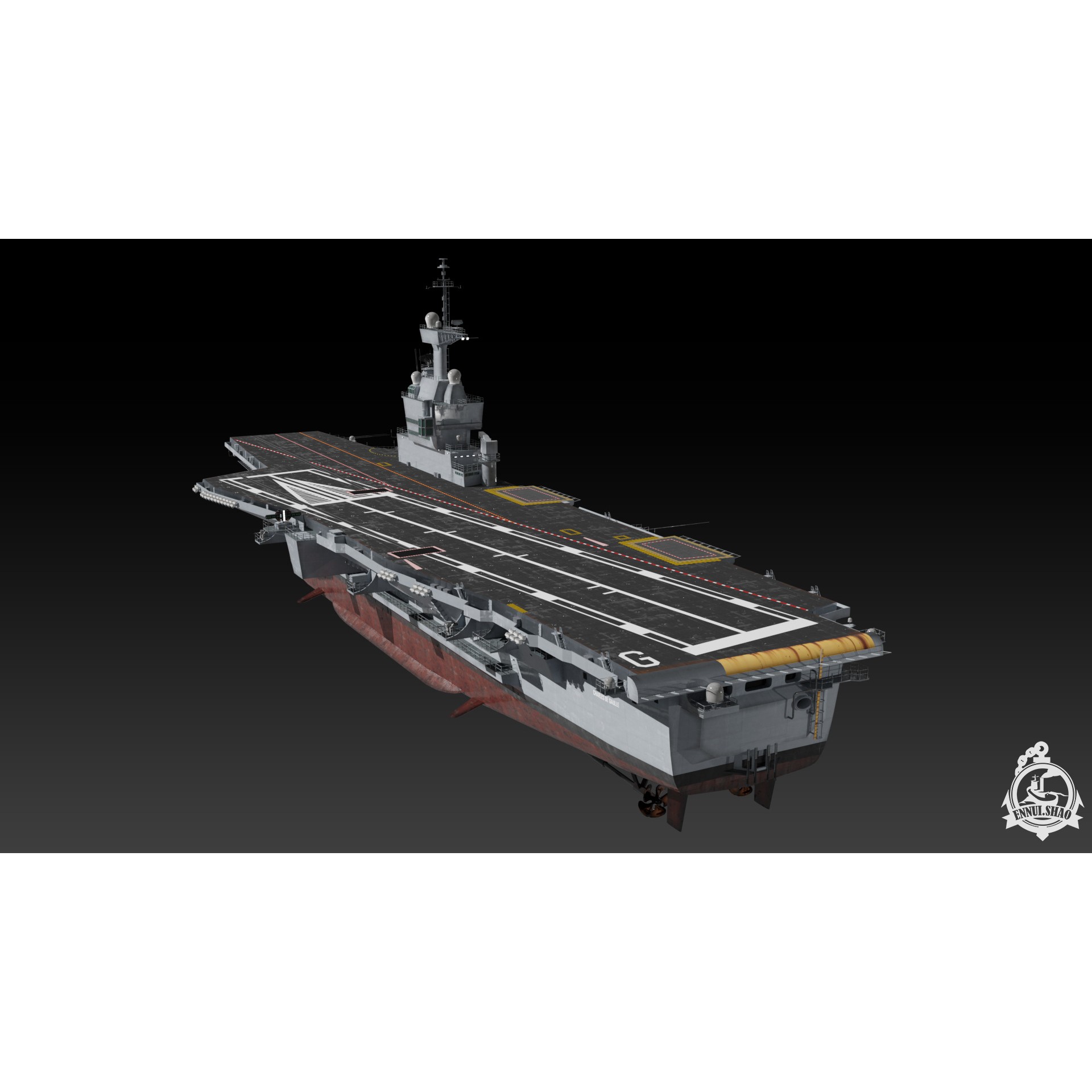 FS Charles de Gaulle - Low-Poly Game-Ready 3D Model - View 6