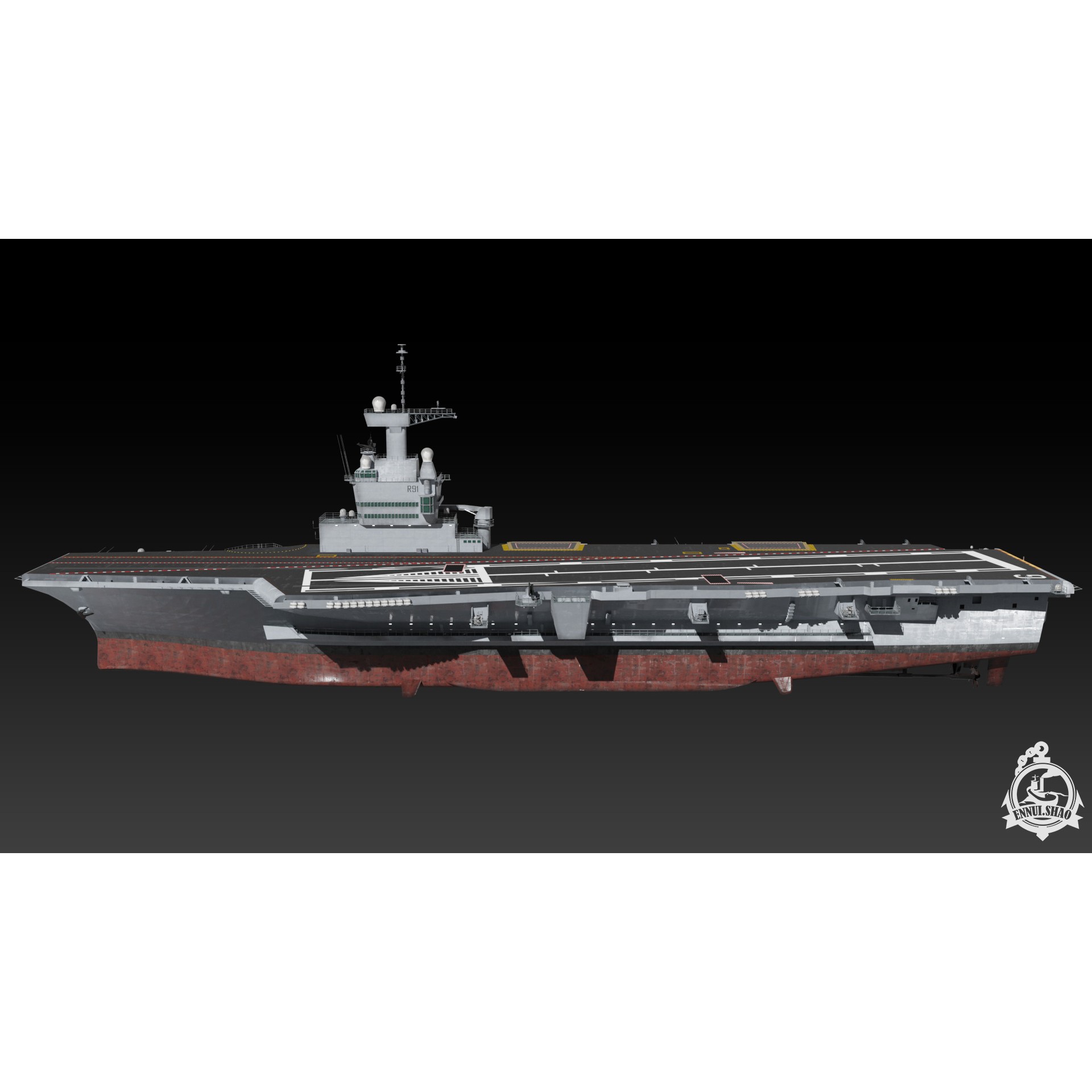 FS Charles de Gaulle - Low-Poly Game-Ready 3D Model - View 7