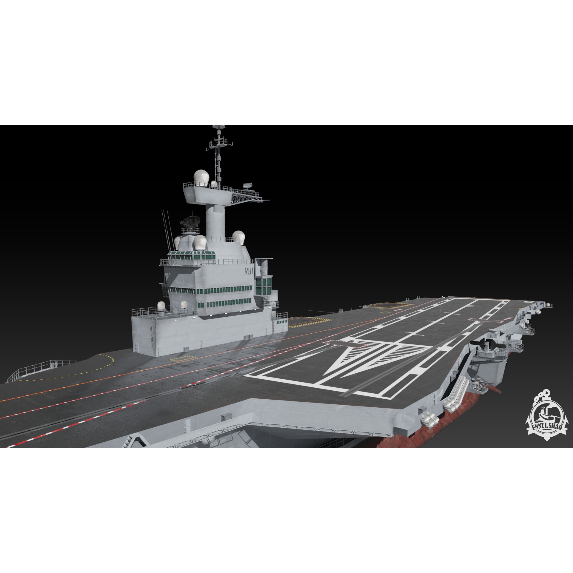 FS Charles de Gaulle - Low-Poly Game-Ready 3D Model - View 9