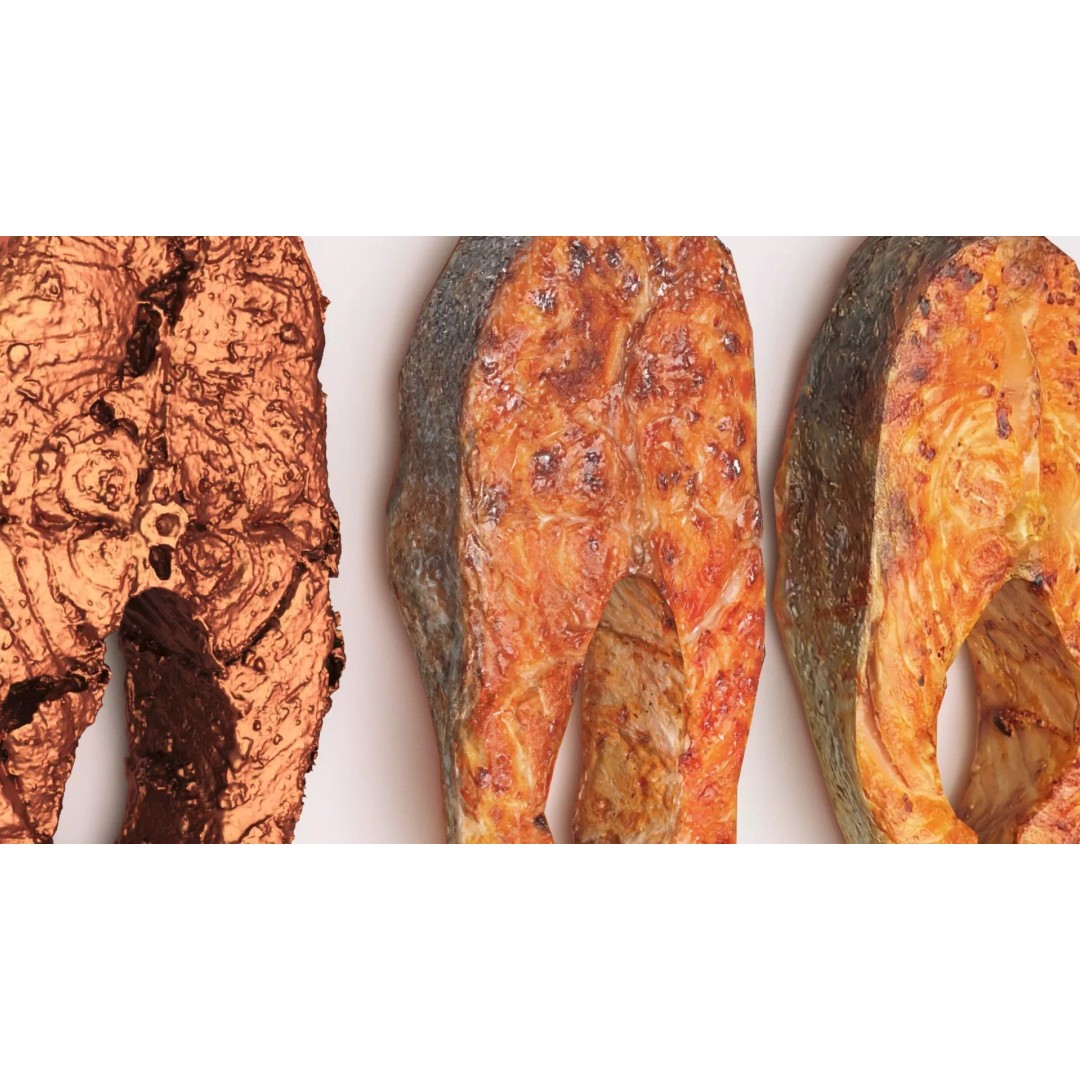 Salmon and Trout Steaks 3D Model – Low Poly PBR Game Asset, FBX - View 11